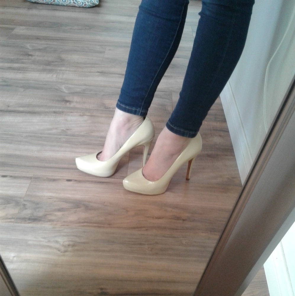 Aldo Patent Leather Nude High Heels